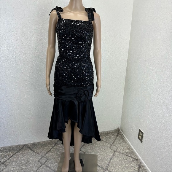 Vtg 80’s Gunne Sax Jessica M.Quintock Sequin Lace Satin party dress Whimsigoth - Picture 1 of 16